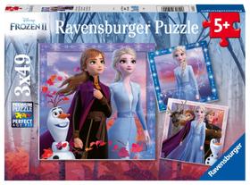 Quebra-cabeças Ravensburger Disney Frozen 2 3 em 1 de 49 peças