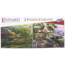 Quebra-cabeças Sure-Lox Keepsakes 1000 peças A Country Welcome & Dogwood Cottage Quebra-cabeças Sure-Lox Keepsakes 1000 peças A Country Welcome & Dogwood Cottage