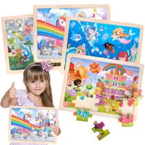 Quebra-cabeças Wuzhineisn Unicorn Mermaid Princess Fairy 3-5y