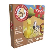 Quebra Cabecinha para os Pequeninos Savana c/ 4 Peças Grandes Cooper Fun - 00168