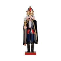 Quebra-Nozes de Madeira Natalino 38cm - Ornamento de Soldado para Decoração