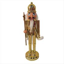 Quebra Nozes Soldadinho Dourado e Branco 28cm Quebra Nozes Soldadinho Dourado e Branco 28cm