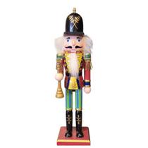 Quebra-nozes soldado em madeira corneta vn/vd listrado 30cm Quebra-nozes soldado em madeira corneta vn/vd listrado 30cm