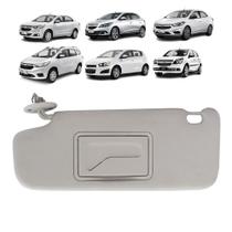 Quebra Sol Cinza com Caixa Espelho Chevrolet Cobalt Onix Prisma Spin Sonic Agile 2012 a 2021 Lado Esquerdo Newtec Nt2301gm