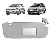Quebra Sol Cinza com Caixa Espelho Volkswagen Fox Spacefox 2003 a 2011 Lado Direito Newtec Nt2902vw