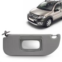 Quebra Sol Cinza com Espelho Citroen C3 2004 a 2012 Lado Esquerdo Newtec Nt7001ct