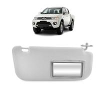 Quebra Sol Cinza com Espelho Mitsubishi L200 2005 a 2014 Lado Esquerdo Newtec Nt4141mt