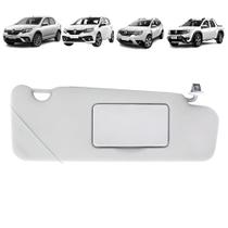 Quebra Sol Cinza com Espelho Renault Logan Sandero Duster Oroch 2007 a 2022 Lado Direito Newtec Nt2800rn