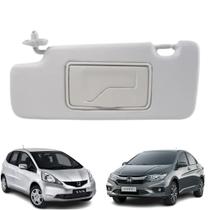 Quebra Sol Com Espelho Honda City Fit 09-14 Lado Esquerdo