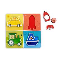 Quebracabeça de encaixe transportes