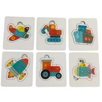 QuebraCabeça Infantil Madeira Veículos 6 Peças Estimula Coordenação Motora e Aprendizado QuebraCabeça Infantil Madeira Veículos 6 Peças Estimula Coordenação Motora e Aprendizado