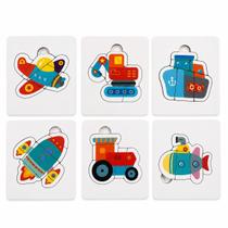 QuebraCabeça Infantil Madeira Veículos 6 Peças Estimula Coordenação Motora e Aprendizado QuebraCabeça Infantil Madeira Veículos 6 Peças Estimula Coordenação Motora e Aprendizado