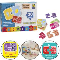 Quebracabeça Infantil Pedagógico Abc Frutas Números Em Mdf Divertoys