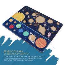 QuebraCabeça Interativo de Encaixe Sistema Solar em MDF Aprenda Brincando