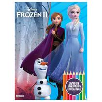 Quebracabeça livro para colorir com 12 lápis de cor frozen febre congelante