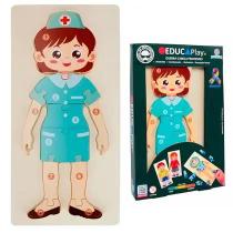 QuebraCabeça Profissões Educa Play Brinquedo Educativo De Madeira Com Peças Coloridas Polibrinq QuebraCabeça Profissões Educa Play Brinquedo Educativo De Madeira Com Peças Coloridas Polibrinq