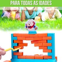 Quebrar parede de plástico, crianças empurrar tijolos,jogo de batalha para dois jogadore
