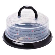 Queijeira com Alça e Rosca Corações - Preto - Plasútil