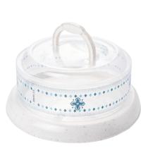 Queijeira com alça e rosca decorada marmorizado Plasutil ref.6703