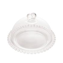 Queijeira com Tampa de Cristal de Chumbo Coração 19,5x13cm Lyor