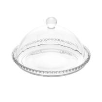 Queijeira Cristal Clear Bolinha c/Tampa Transparente 20x12cm