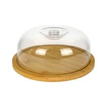 Queijeira De Bambu Com Tampa Porta Queijo Redondo 19cm