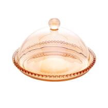 Queijeira De Cristal 20x12cm Âmbar Pearl Wolff
