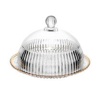 Queijeira de Cristal com Tampa e Fio de Ouro Imperatriz - Wolff