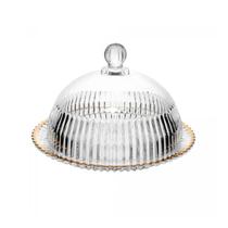 Queijeira de Cristal com Tampa e Fio de Ouro Império - Wolff Queijeira de Cristal com Tampa e Fio de Ouro Império - Wolff