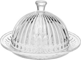Queijeira De Cristal Com Tampa Empire 20Cm Lyor Transparente