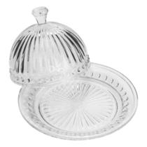 Queijeira De Cristal Com Tampa Empire 20cm porta frios Lyor