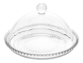 Queijeira De Cristal Com Tampa Pearl 20cm Wolff Queijeira De Cristal Com Tampa Pearl 20cm Wolff