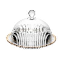 Queijeira De Cristal Tampa e Fio De Ouro 20cm x 13,5Cm - Wolff Queijeira De Cristal Tampa e Fio De Ouro 20cm x 13,5Cm - Wolff