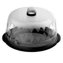 Queijeira de Plástico com tampa Preta 18 x 16,5 x 10 cm atóxico e livre de BPA - UninJet