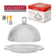 QUEIJEIRA DE VIDRO COM TAMPA GRAFFIATO + Espátula