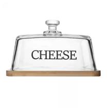 Queijeira de Vidro e Bambu Basic Cheese 21cm - Wolff