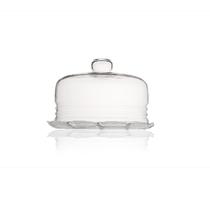 Queijeira de Vidro Pequena Redonda com Tampa