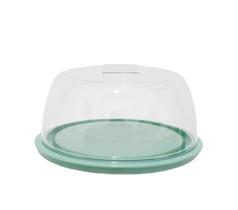 Queijeira elegance com tampa verde menta micromax