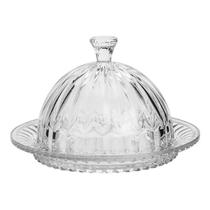 Queijeira em Cristal c/Tampa Glasgow Transparente 20x13cm