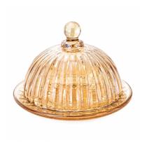 Queijeira Milano Âmbar De Vidro 14cm X 10cm Ke Home