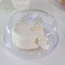 Queijeira Porta Queijo 18 cm Linha Glamour Acrílico Cristal Transparente com Tampa Café da Manhã Plasútil