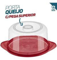 Queijeira Porta Queijo Com Prato Plástico Com Tampa Resistente Durável Sanremo