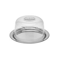 Queijeira Porta Queijo De Inox Multiuso Prato Grande 23cm Queijeira Porta Queijo De Inox Multiuso Prato Grande 23cm