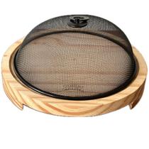 Queijeira Porta Queijo De Madeira Com Tampa 30x30 Cm Queijeira Porta Queijo De Madeira Com Tampa 30x30 Cm