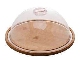 Queijeira Porta Queijo Em Bambu Tampa Acrílico Grande 23x10cm Lyor Mesa Posta Elegante