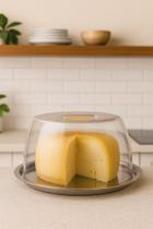 Queijeira Prato Inox Com Cúpula Acrílico Transparente 20 x 10cm Ravinox Queijeira Prato Inox Com Cúpula Acrílico Transparente 20 x 10cm Ravinox