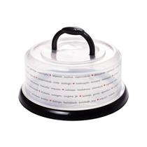 Queijeira Redonda com Tampa Fechamento Rosca Alça Transporte Decoração Corações Plasutil