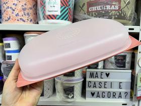 Queijeira Retangular Smart Tupperware Base Rosa