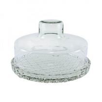 Queijeira Vidro Base Decorada Colonial Grande 20Cm - Mistral