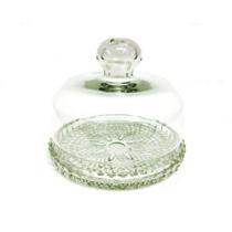 Queijeira Vidro Base Decorada Veneza Pequena 14cm - Mistral